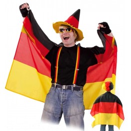 Tröte Fan Fußball-Tröte mit Deutschland Flagge Perücke EM WM Fußball  Fan-Artikel